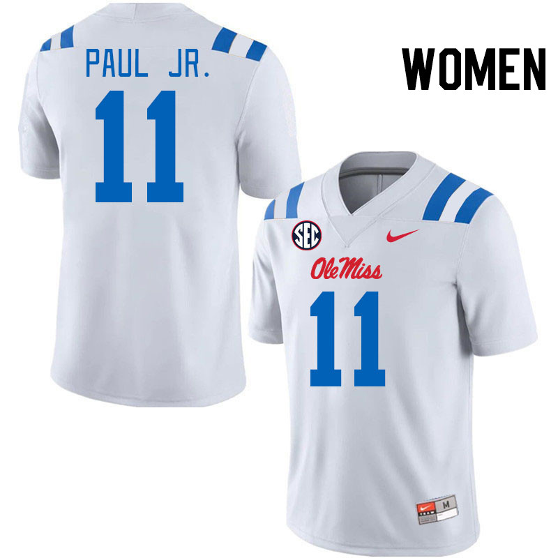 Women #11 Chris Paul Jr. Ole Miss Rebels 2024 New Uniforms College Football Jerseys Stitched-White